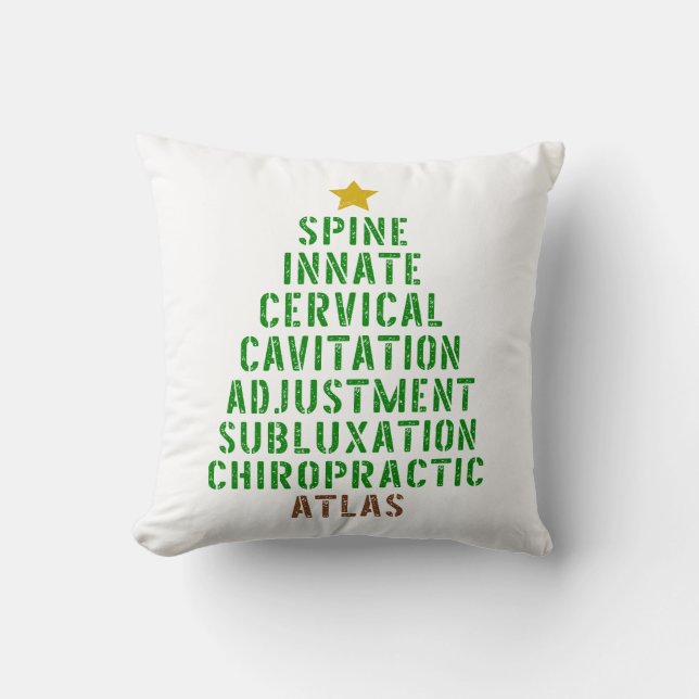 Coussin Décor de Noël chiropratique, bureau chiropratique, (Recto)
