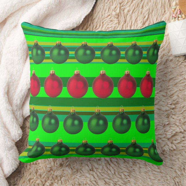Coussin Décor de Noël de Balls Rouge Vert (Couverture)