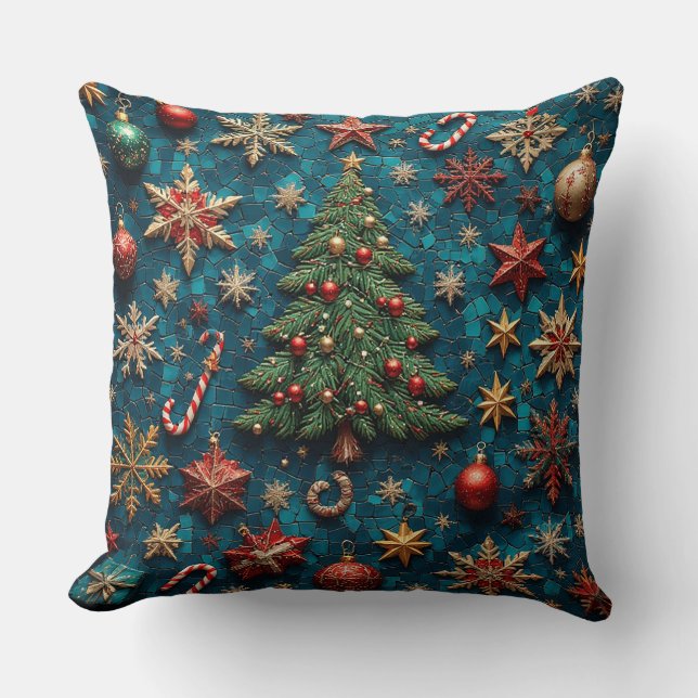 Coussin Décor de Noël Festif (Recto)