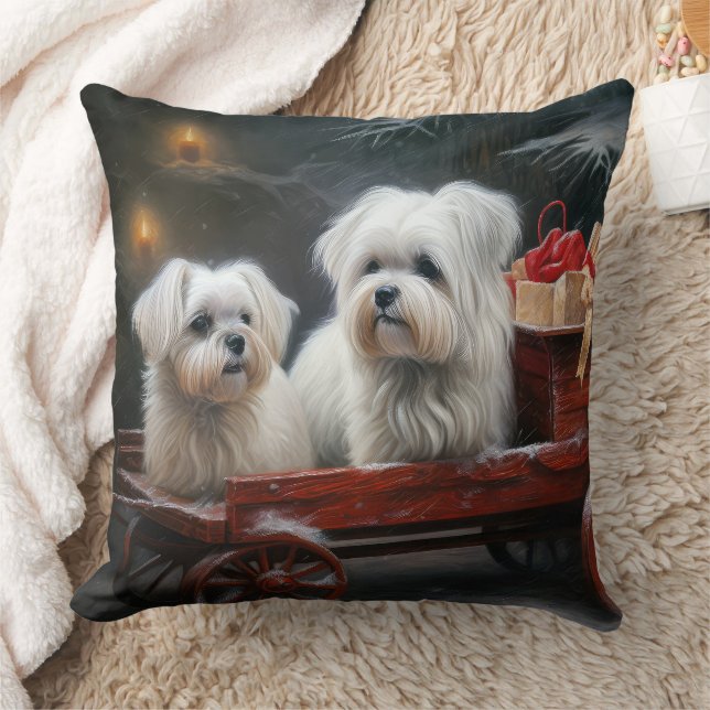 Coussin Décor de Noël maltais Snowy Sleigh (Couverture)