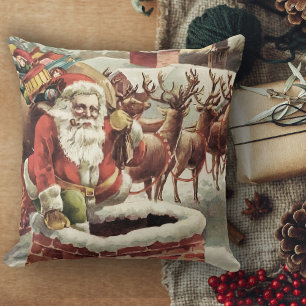 Coussin Décor de Noël Vintage Noël Père Noël