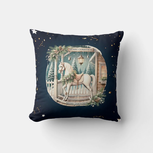 Coussin Décor de Noël vintage unique (Recto)