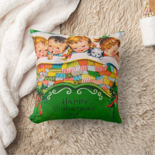 Coussin Décor des chambres d'enfants de Noël vintage rétro