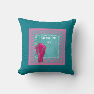 Coussin Décor d'intérieur d'ascenseur rose turquoise