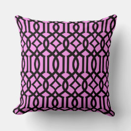 Coussin Décor en Trellis marocain rose Noir