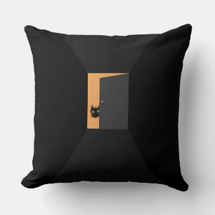 Coussin Décor Halloween Chat Noir