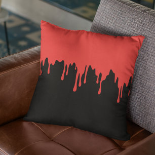 Coussin Décor Halloween Rouge Sang qui Goutte