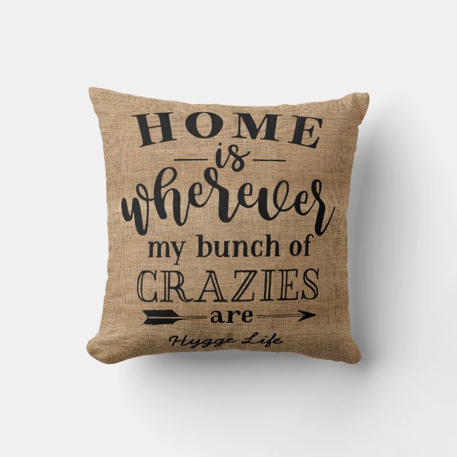 Coussin Décor Hygge - Accueil Où Mes Folies Sont Personnal (Recto)
