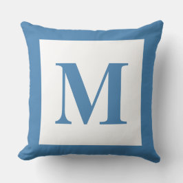 Coussin Décor industriel Monogramme Acier bleu