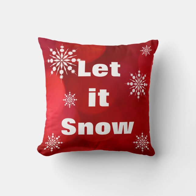 Coussin Décor Laisser neiger Cristal Flocon de neige Noël (Recto)