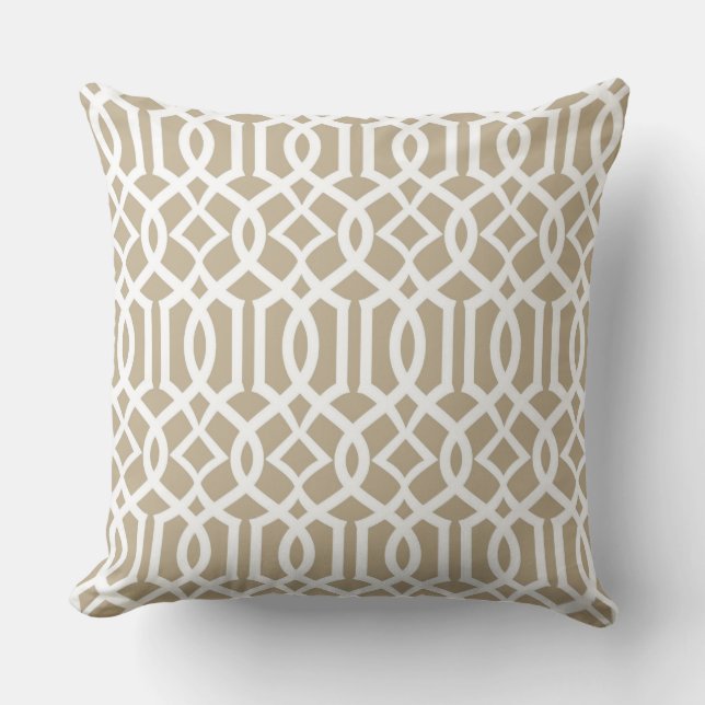 Coussin Décor Marocain De Sable Blanc (Recto)