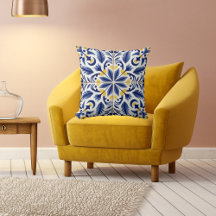 Décor mexicain traditionnel "Carrelé" Bleu, Blanc