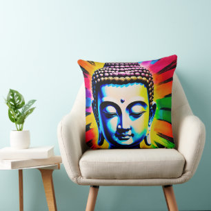 Coussin Décor Néon Bouddha