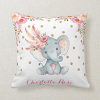 Décor rose de crèche de bébé d'éléphant de