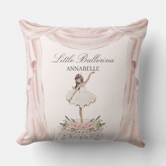 Coussin Décor rose Petite Ballerina pour fille (Recto)