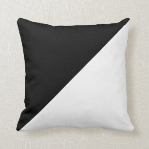Coussin décorateur diagonal noir et blanc