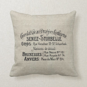 Coussin décorateur Vintage avec publicité franç