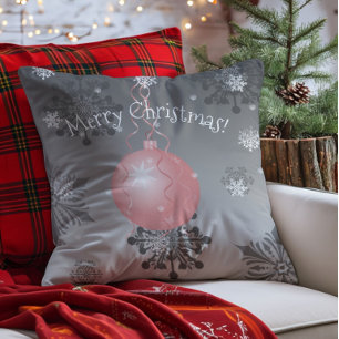 Coussin décoratif à motif d'ornement de Noël fanta