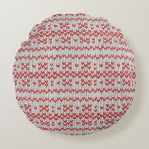 COUSSIN DÉCORATIF À TRICOT NORDIQUE ROUGE