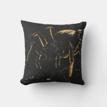 Coussin Décoratif Araignée Mystique Noir et Or