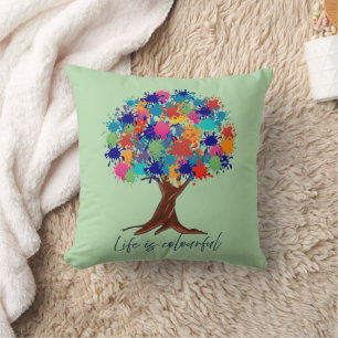 Coussin décoratif Arbre de Taches de Peinture Colo