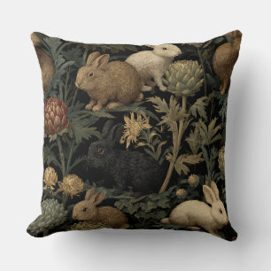 Coussin décoratif aux lapins de William Morris