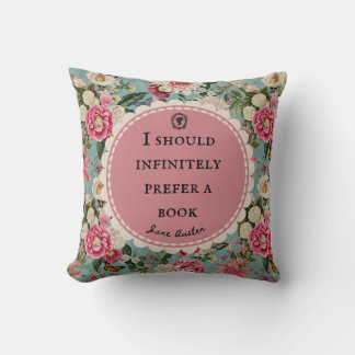 Coussin décoratif avec citation de Jane Austen Fle