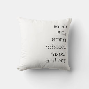 Coussin décoratif avec nom de famille personnalisé
