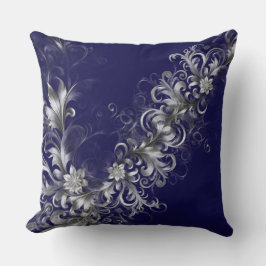 Coussin décoratif bleu marine à motifs