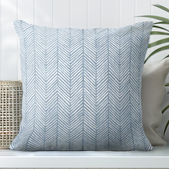Coussin décoratif bleu - Motif de Chevron (Créateur téléchargé)