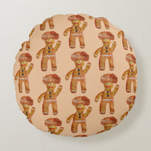 Coussin décoratif bonhomme en pain d'épices cheveu