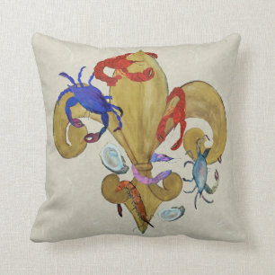Coussin décoratif Cajun Fleur de lis issu de l'art