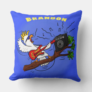 Coussin décoratif carton de joueur de guitare rock