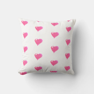 Coussin décoratif coeurs roses 41 x 41 cm