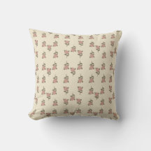 Coussin décoratif Cottagecore Fleurs Roses Vintage