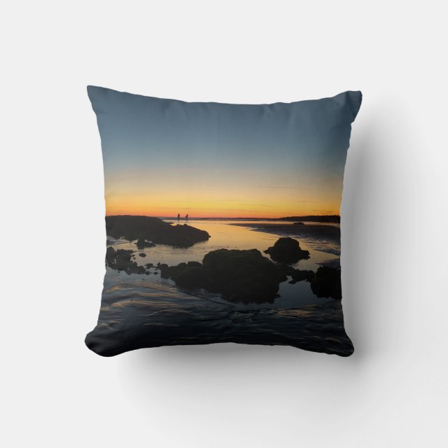coussin décoratif, coucher de soleil plage  (Recto)