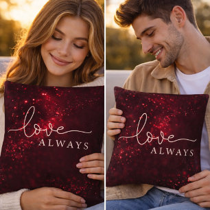 Coussin décoratif couple Paillettes Rouges