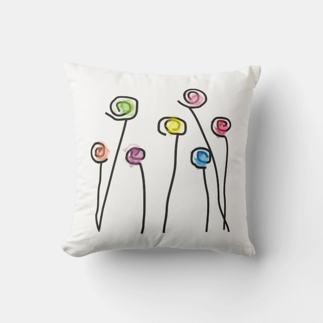 Coussin décoratif de fleurs Artsy lunatiques (Recto)