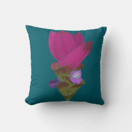 Coussin décoratif de la tulipe de Siam violet