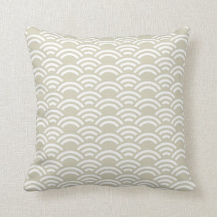 Coussin décoratif de motif blanc beige de feston