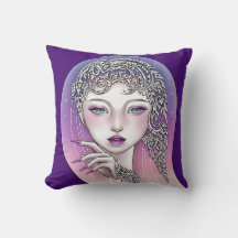 Coussin décoratif Déesse de la nuit violette