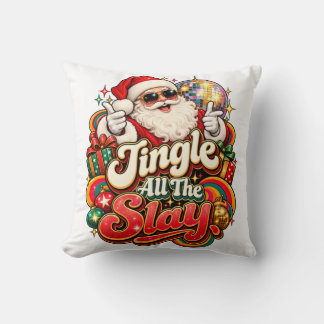 Coussin décoratif Disco Santa Jingle All the Slay
