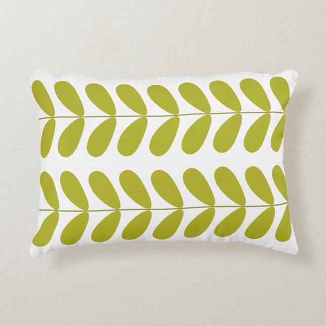 Coussin décoratif du milieu du siècle d'Avocado Gr (Devant)