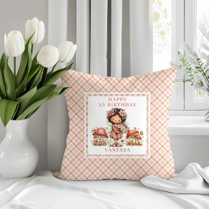 Coussin décoratif Fée Mignonne Fleurs Roses 5e Ann