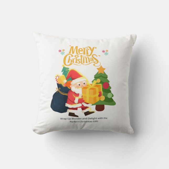 Coussin décoratif festif - Cadeau de Noël (Recto)