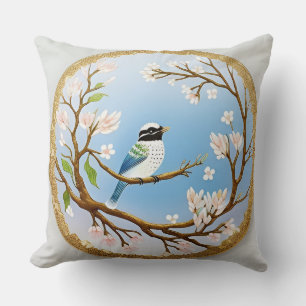 🌸 Coussin décoratif Fleur d'oiseau Cadeau de déco