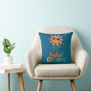 Coussin décoratif Fleur Rétro 'Feelin’ Groovy' 40