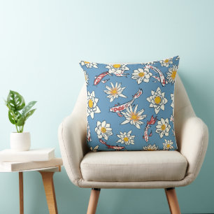 Coussin décoratif Fleurs de Blue Meadow Vintage -
