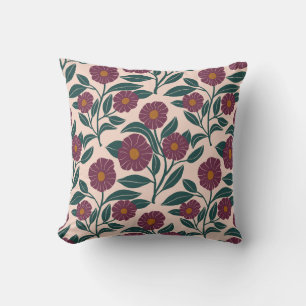 Coussin décoratif fleurs de confiture rouge avec f