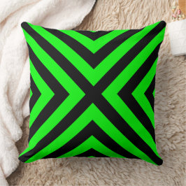 Coussin décoratif géométrique vert néon